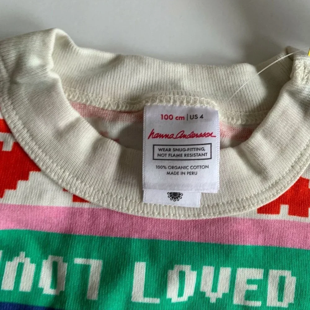 NWT Hanna Andersson Girl Valentines Pajama 4T 100 Cm
